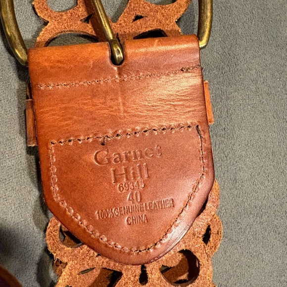 Garnet Hill Cognac Leather Belt - Picture 3 of 3